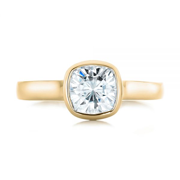 18k Yellow Gold 18k Yellow Gold Custom Solitaire Engagement Ring - Top View - 102154