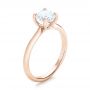 18k Rose Gold 18k Rose Gold Custom Solitaire Engagement Ring With Tapered Shank - Three-Quarter View -  102005 - Thumbnail