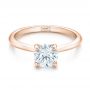 18k Rose Gold 18k Rose Gold Custom Solitaire Engagement Ring With Tapered Shank - Flat View -  102005 - Thumbnail