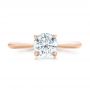 18k Rose Gold 18k Rose Gold Custom Solitaire Engagement Ring With Tapered Shank - Top View -  102005 - Thumbnail