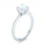14k White Gold 14k White Gold Custom Solitaire Engagement Ring With Tapered Shank - Three-Quarter View -  102005 - Thumbnail