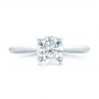 18k White Gold 18k White Gold Custom Solitaire Engagement Ring With Tapered Shank - Top View -  102005 - Thumbnail