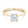 18k Yellow Gold 18k Yellow Gold Custom Solitaire Engagement Ring With Tapered Shank - Flat View -  102005 - Thumbnail