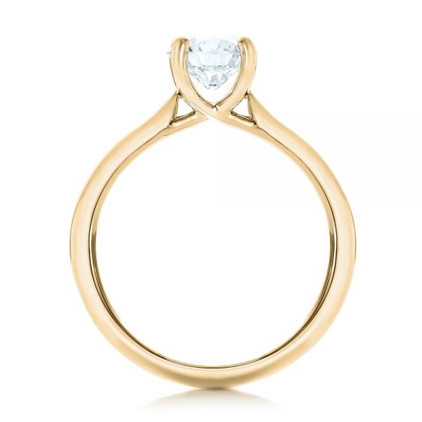 18k Yellow Gold 18k Yellow Gold Custom Solitaire Engagement Ring With Tapered Shank - Front View - 102005