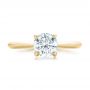 18k Yellow Gold 18k Yellow Gold Custom Solitaire Engagement Ring With Tapered Shank - Top View -  102005 - Thumbnail