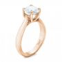 18k Rose Gold 18k Rose Gold Custom Solitaire Engagment Ring - Three-Quarter View -  100685 - Thumbnail