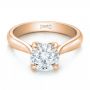 18k Rose Gold 18k Rose Gold Custom Solitaire Engagment Ring - Flat View -  100685 - Thumbnail