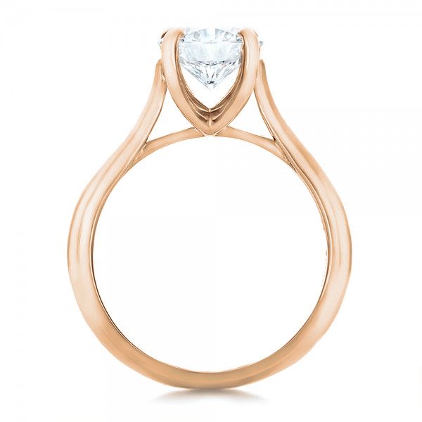 18k Rose Gold 18k Rose Gold Custom Solitaire Engagment Ring - Front View -  100685