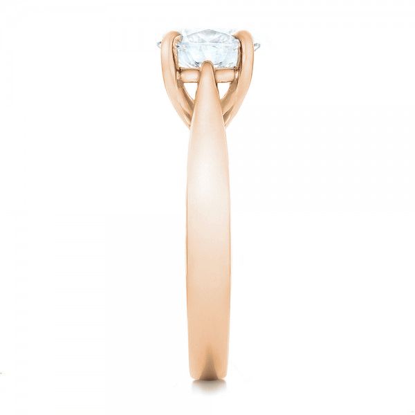 18k Rose Gold 18k Rose Gold Custom Solitaire Engagment Ring - Side View -  100685