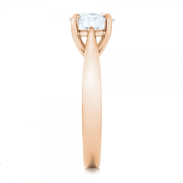 18k Rose Gold 18k Rose Gold Custom Solitaire Engagment Ring - Side View -  100685