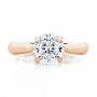 18k Rose Gold 18k Rose Gold Custom Solitaire Engagment Ring - Top View -  100685 - Thumbnail