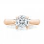 18k Rose Gold 18k Rose Gold Custom Solitaire Engagment Ring - Top View -  100685 - Thumbnail