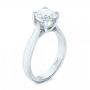 18k White Gold 18k White Gold Custom Solitaire Engagment Ring - Three-Quarter View -  100685 - Thumbnail