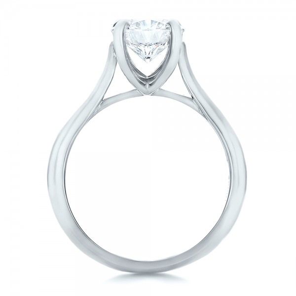 Platinum Custom Solitaire Engagment Ring - Front View - 100685