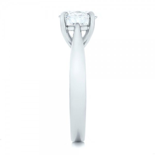 Platinum Custom Solitaire Engagment Ring - Side View - 100685