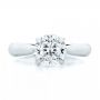  Platinum Custom Solitaire Engagment Ring - Top View -  100685 - Thumbnail