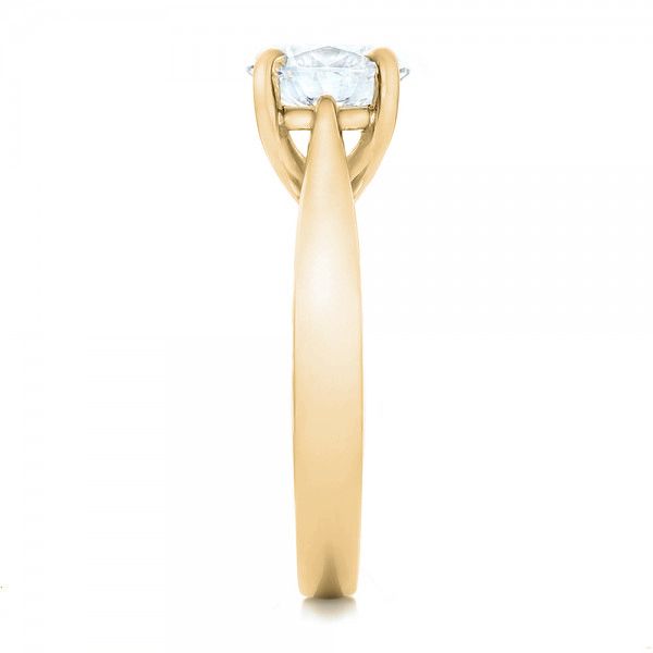 18k Yellow Gold 18k Yellow Gold Custom Solitaire Engagment Ring - Side View -  100685