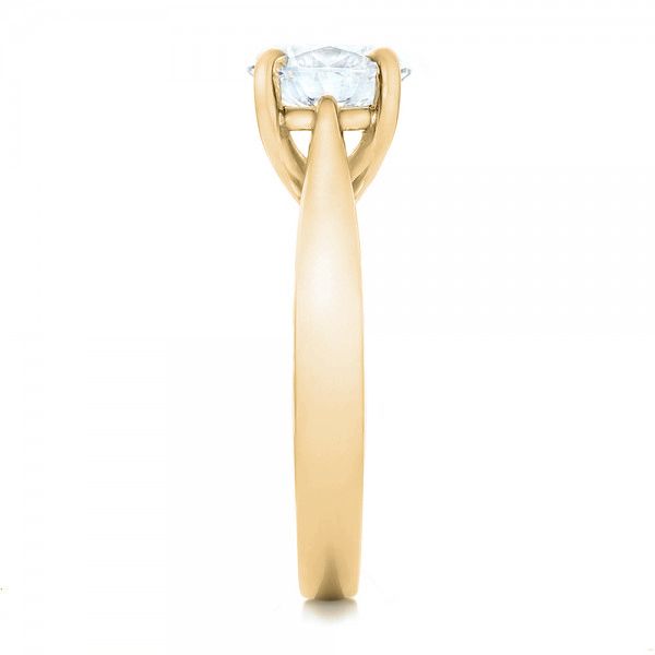 14k Yellow Gold 14k Yellow Gold Custom Solitaire Engagment Ring - Side View -  100685