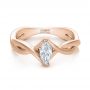 14k Rose Gold 14k Rose Gold Custom Solitaire Marquise Diamond Engagement Ring - Flat View -  100642 - Thumbnail