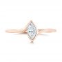 18k Rose Gold 18k Rose Gold Custom Solitaire Marquise Diamond Engagement Ring - Top View -  102906 - Thumbnail