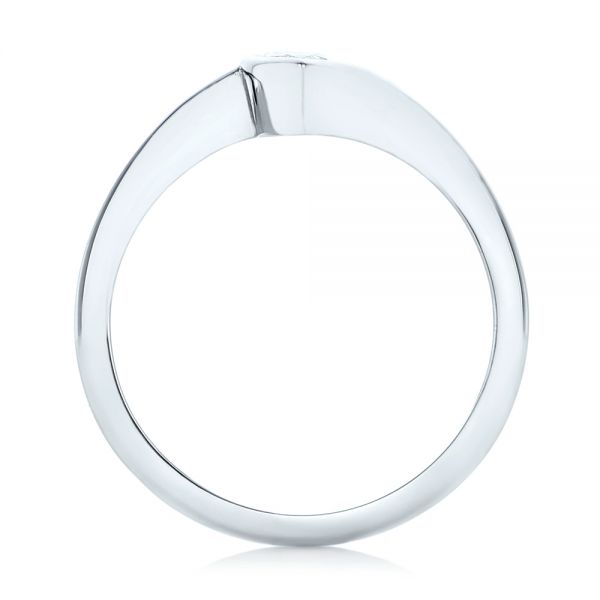 14k White Gold Custom Solitaire Marquise Diamond Engagement Ring - Front View - 102906