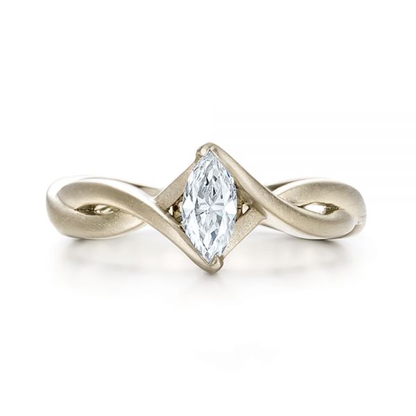  Platinum Platinum Custom Solitaire Marquise Diamond Engagement Ring - Top View -  100642