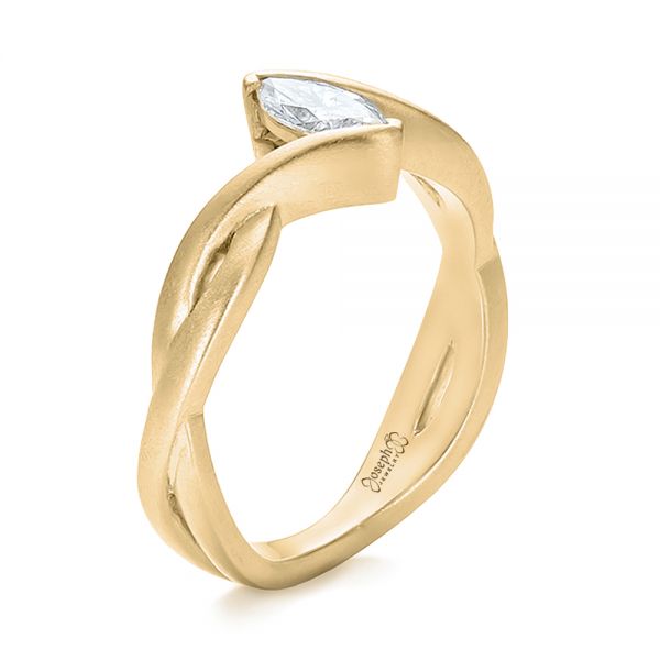 14k Yellow Gold 14k Yellow Gold Custom Solitaire Marquise Diamond Engagement Ring - Three-Quarter View - 100642