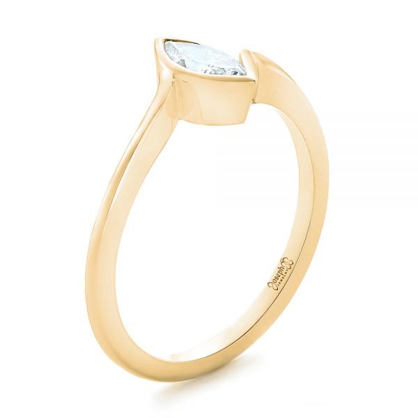 18k Yellow Gold 18k Yellow Gold Custom Solitaire Marquise Diamond Engagement Ring - Three-Quarter View -  102906