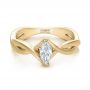 18k Yellow Gold 18k Yellow Gold Custom Solitaire Marquise Diamond Engagement Ring - Flat View -  100642 - Thumbnail