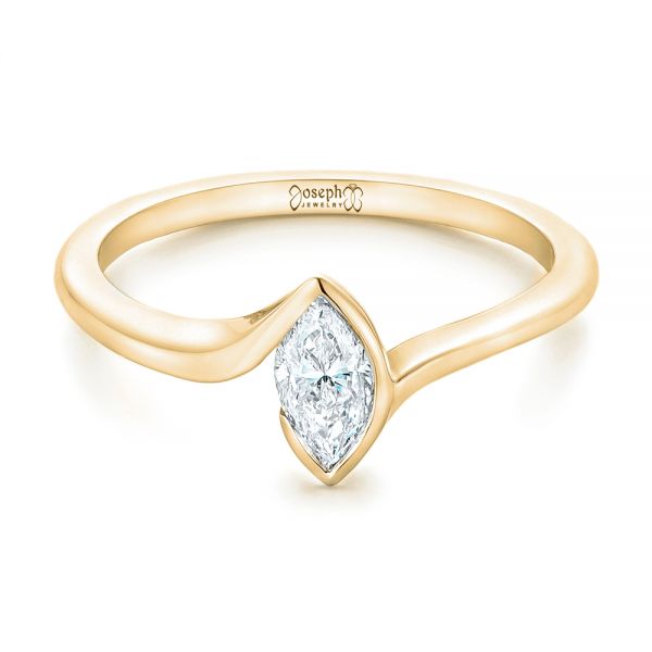 14k Yellow Gold 14k Yellow Gold Custom Solitaire Marquise Diamond Engagement Ring - Flat View -  102906