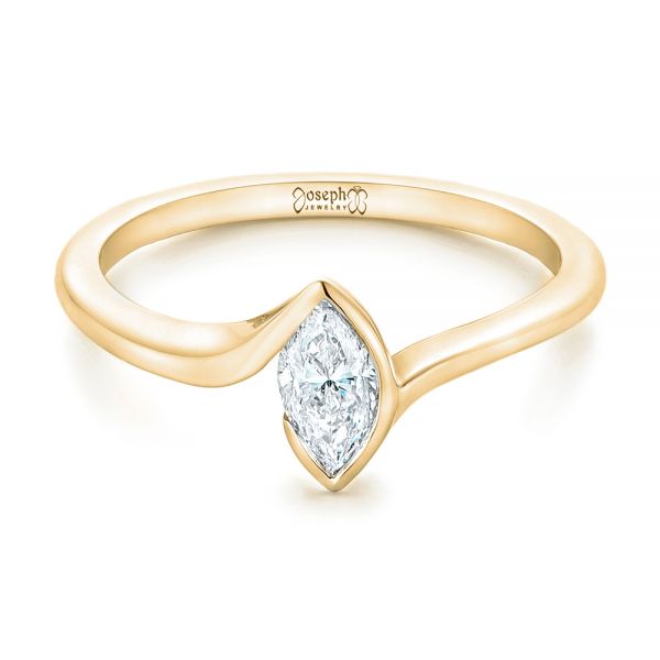 14k Yellow Gold 14k Yellow Gold Custom Solitaire Marquise Diamond Engagement Ring - Flat View - 102906