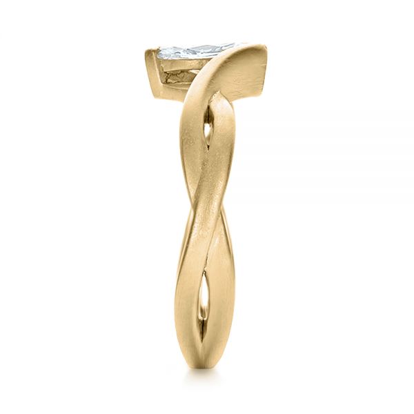 14k Yellow Gold 14k Yellow Gold Custom Solitaire Marquise Diamond Engagement Ring - Side View - 100642