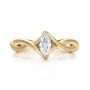 14k Yellow Gold 14k Yellow Gold Custom Solitaire Marquise Diamond Engagement Ring - Top View -  100642 - Thumbnail