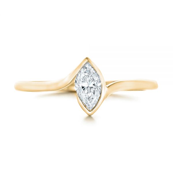 18k Yellow Gold 18k Yellow Gold Custom Solitaire Marquise Diamond Engagement Ring - Top View -  102906