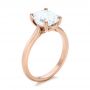 14k Rose Gold Custom Solitaire Moissanite Engagement Ring - Three-Quarter View -  102180 - Thumbnail