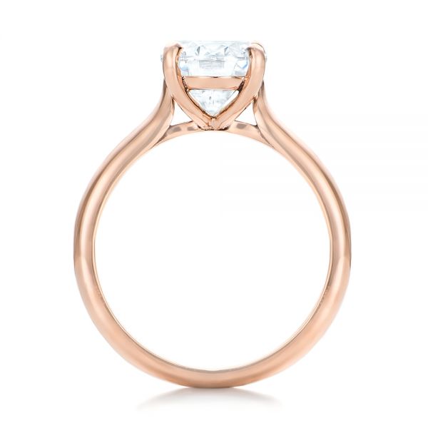 18k Rose Gold 18k Rose Gold Custom Solitaire Moissanite Engagement Ring - Front View -  102180