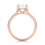 14k Rose Gold Custom Solitaire Moissanite Engagement Ring - Front View -  102180 - Thumbnail