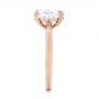 14k Rose Gold Custom Solitaire Moissanite Engagement Ring - Side View -  102180 - Thumbnail