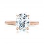 14k Rose Gold Custom Solitaire Moissanite Engagement Ring - Top View -  102180 - Thumbnail