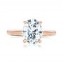 14k Rose Gold Custom Solitaire Moissanite Engagement Ring - Top View -  102180 - Thumbnail