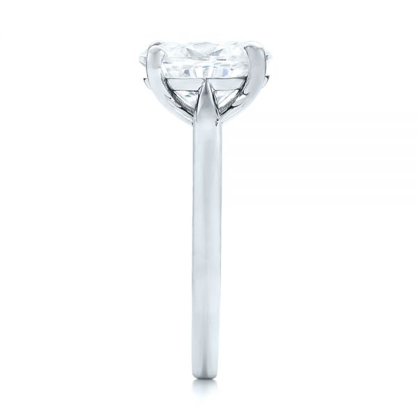 Platinum Platinum Custom Solitaire Moissanite Engagement Ring - Side View - 102180