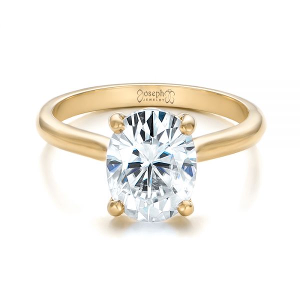 14k Yellow Gold 14k Yellow Gold Custom Solitaire Moissanite Engagement Ring - Flat View -  102180