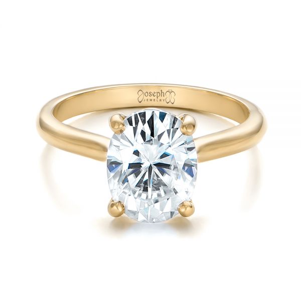 14k Yellow Gold 14k Yellow Gold Custom Solitaire Moissanite Engagement Ring - Flat View - 102180