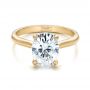 18k Yellow Gold 18k Yellow Gold Custom Solitaire Moissanite Engagement Ring - Flat View -  102180 - Thumbnail