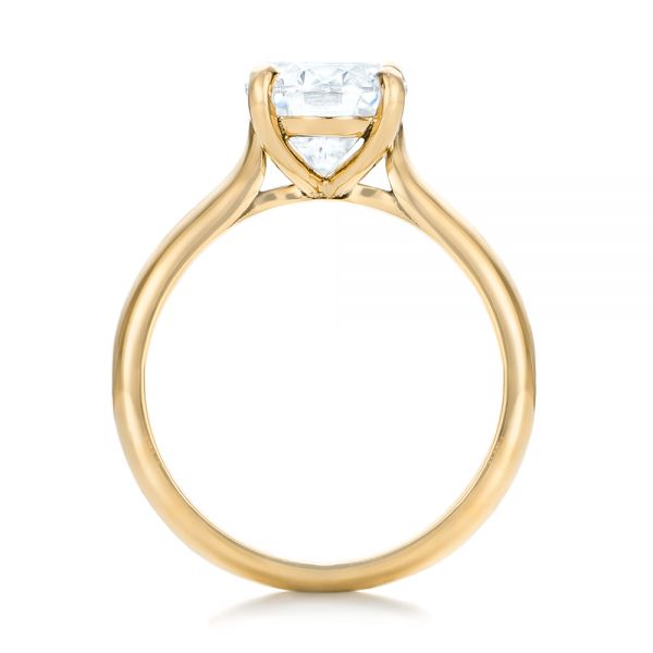 18k Yellow Gold 18k Yellow Gold Custom Solitaire Moissanite Engagement Ring - Front View -  102180
