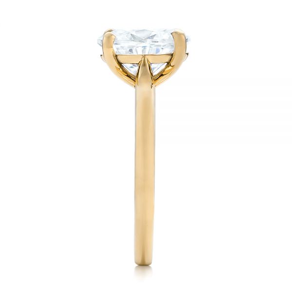 14k Yellow Gold 14k Yellow Gold Custom Solitaire Moissanite Engagement Ring - Side View - 102180