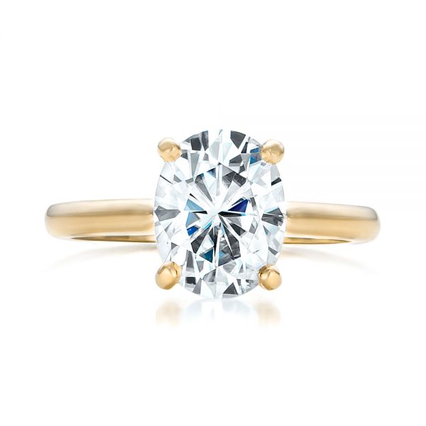 14k Yellow Gold 14k Yellow Gold Custom Solitaire Moissanite Engagement Ring - Top View - 102180