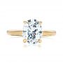 14k Yellow Gold 14k Yellow Gold Custom Solitaire Moissanite Engagement Ring - Top View -  102180 - Thumbnail