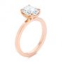 14k Rose Gold Custom Solitaire Oval Diamond Engagement Ring - Three-Quarter View -  105358 - Thumbnail