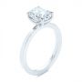 18k White Gold 18k White Gold Custom Solitaire Oval Diamond Engagement Ring - Three-Quarter View -  105358 - Thumbnail